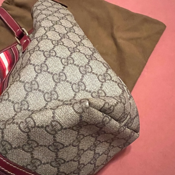 Gucci purple stripe monogram coated canvas tote - Picture 11 of 16